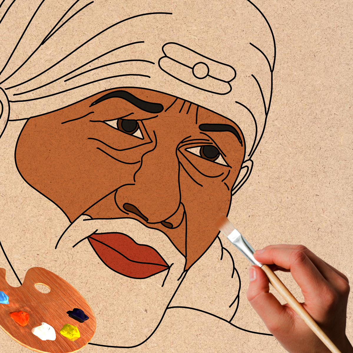 Pre-marked MDF Painting Board - Sai Baba Design
