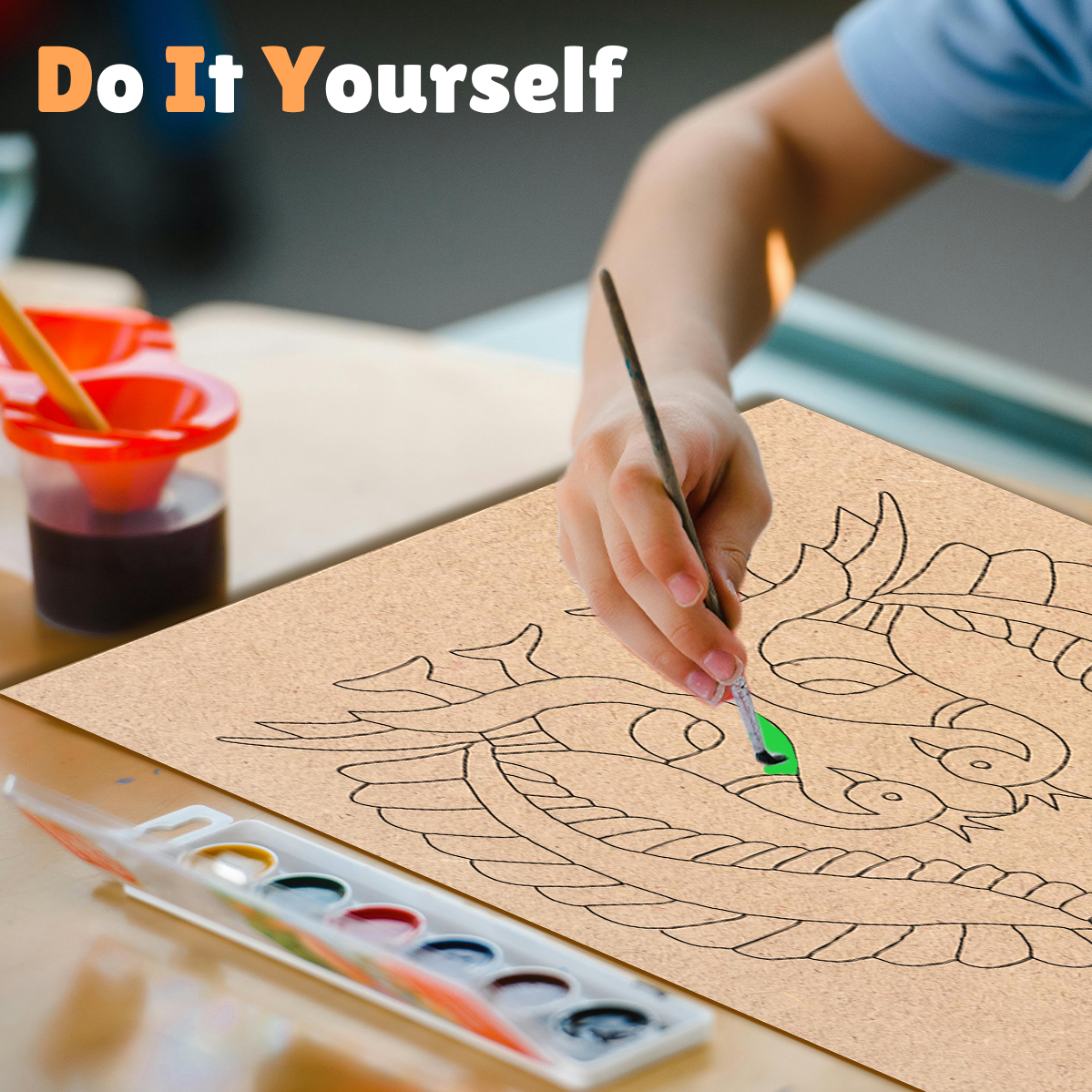 Pre-marked MDF Painting Board - Twin Peacock Design