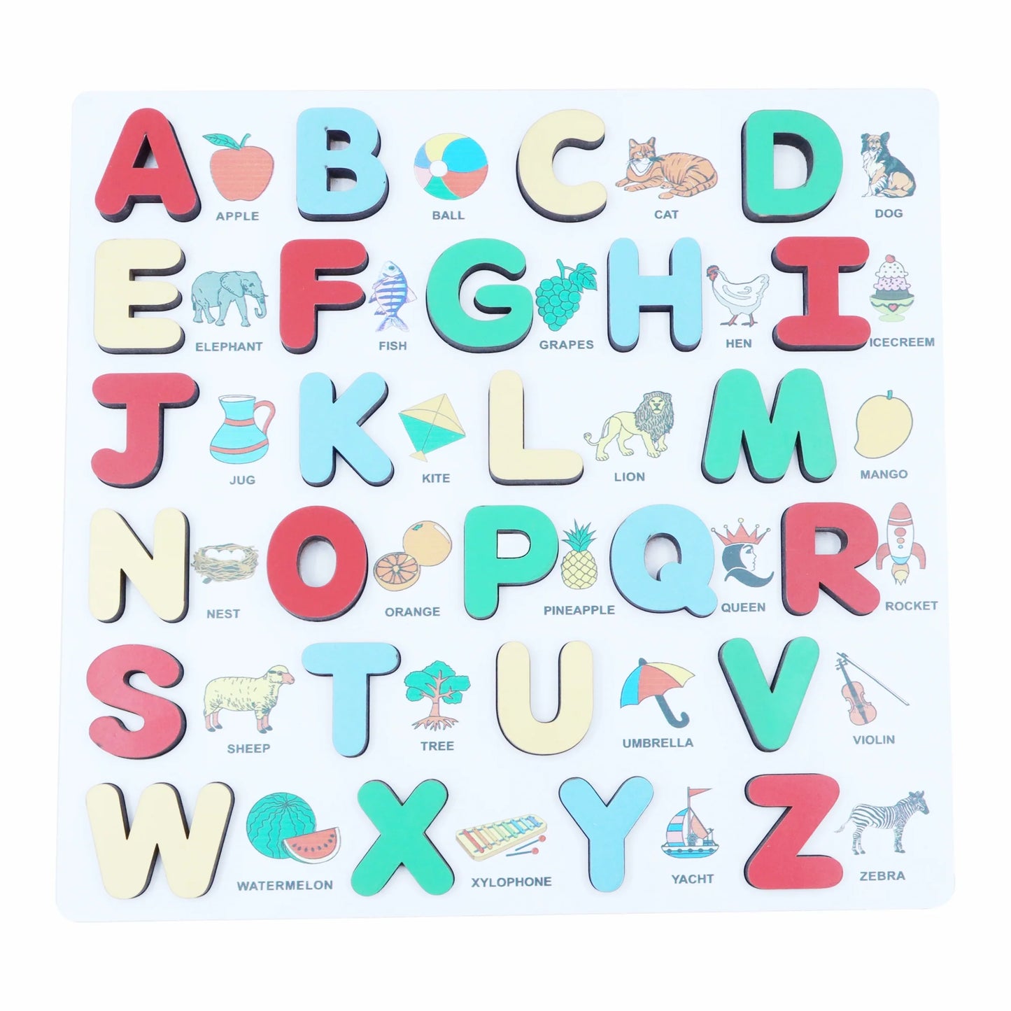 Wooden Alphabet Picture Puzzle A-Z with Objects