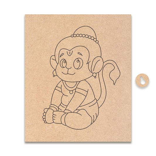Pre-marked MDF Painting Board - Hanuman Design