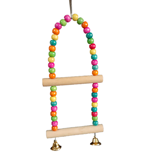 TokyoDo Arch Bird Swing Ladder - 2-Tier with Brass Bells