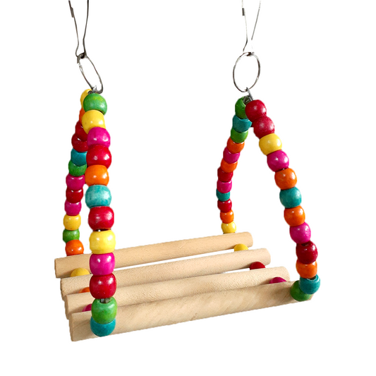 TokyoDo Bird Swing - Colorful Wooden Perch Toy