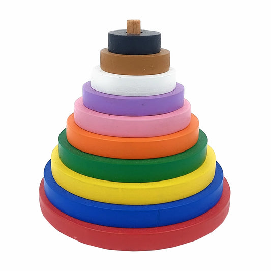 Rainbow Ring Stacking Tower - Classic Wooden Toy