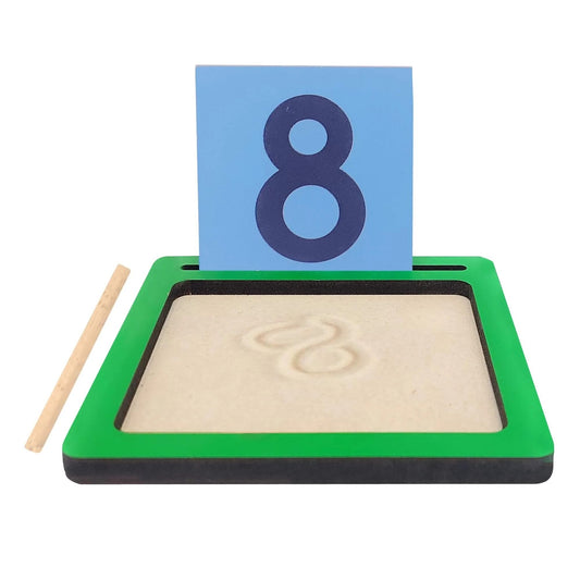 MDF Sand Writing Tray with Number Cards