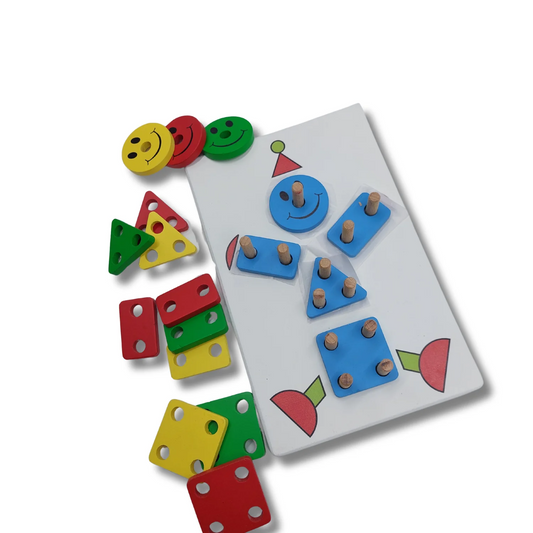 Wooden Geometric Shape Sorting & Stacking Toy